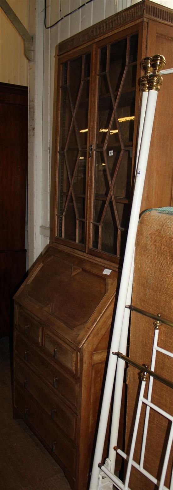 Oak bureau bookcase